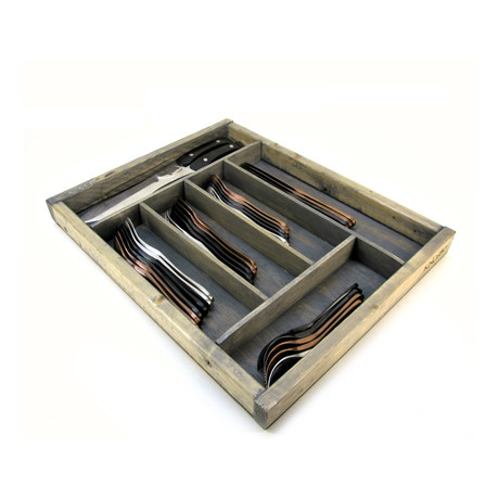 Wood Silverware Storage Tray // Large