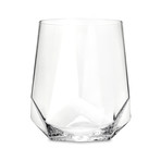Seneca Crystal Faceted Wine Glasses // Set of 2