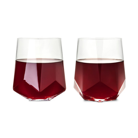 Raye Faceted // Crystal Wine Glass // Set of 2