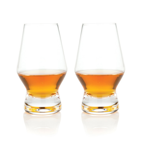 Raye Footed Crystal Scotch Glasses