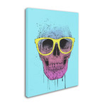 Pop Art Skull With Glasses // Canvas (14"W x 19"H x 2"D)