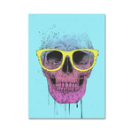 Pop Art Skull With Glasses // Canvas (14"W x 19"H x 2"D)