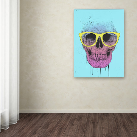 Pop Art Skull With Glasses // Canvas (14"W x 19"H x 2"D)