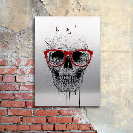 Skull With Red Glasses // Aluminum