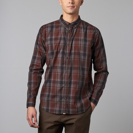 Kevin Long-Sleeve Button-Down Shirt // Grey (XS)