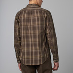 Kevin Long-Sleeve Button-Up Shirt // Black + Olive (M)