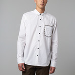 Ezra Long-Sleeve Button-Down Shirt // White (M)