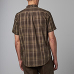 Kevin Short-Sleeve Button-Up Shirt // Black + Olive (XS)
