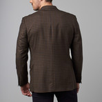 Wool Sport Coat // Tan + Navy + Brown Check (US: 40S)