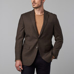 Wool Sport Coat // Tan + Navy + Brown Check (US: 40S)