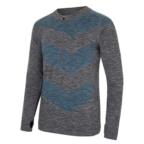 Zoom Technical Top // Seaport + Grey Marl (S/M)