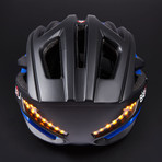 Turn Indicator Helmet // Black + Blue (Medium)