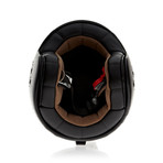Laser Black Leather Helmet // No Visor (21.3" Circumference // XS)