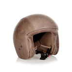 Grey Leather Helmet // No Visor (21.3" Circumference // XS)