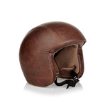 Brown Leather Helmet // No Visor (21.3" Circumference // XS)