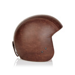 Brown Leather Helmet // No Visor (21.3" Circumference // XS)