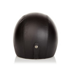 Black Leather Helmet // No Visor (21.3" Circumference // XS)