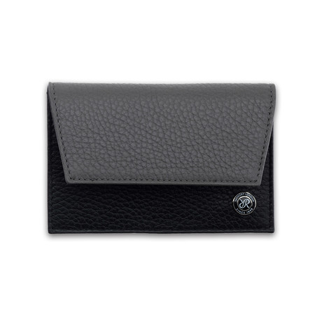 Leather Credit Card Holder (Black + Gray)