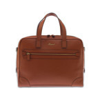 Berkeley Top Zip Grain Leather Briefcase // Brown