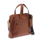 Berkeley Top Zip Grain Leather Briefcase // Brown