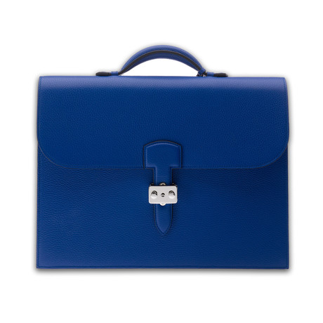 Berkeley Grain Leather Briefcase // Blue