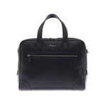 Berkeley Top Zip Grain Leather Briefcase // Black