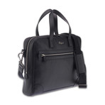 Berkeley Top Zip Grain Leather Briefcase // Black