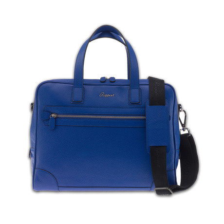 Berkeley Top Zip Grain Leather Briefcase // Blue