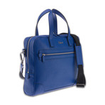 Berkeley Top Zip Grain Leather Briefcase // Blue