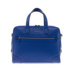 Berkeley Top Zip Grain Leather Briefcase // Blue