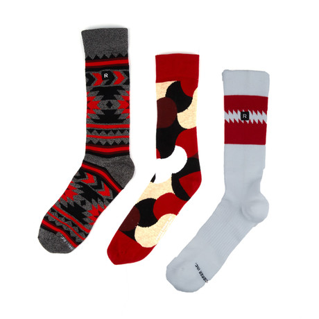 The Well Rounded Man // White + Red + Black // Set Of 3