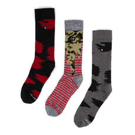 The Everyday Man // Green + Red + Charcoal + Black + Red // Set Of 3