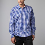 Howard Gingham Button-Up // Navy + White (S)