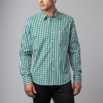 Howard Gingham Button-Up // Green + White (XL)
