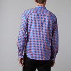 Howard Gingham Button-Up // Blue + Coral (XL)