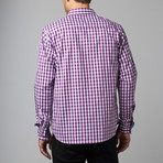Howard Gingham Button-Up // Purple + White (XL)