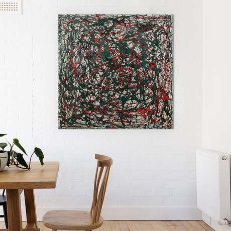 Untitled Green and Red // Shawn Jacobs (18"W x 18"H x 0.75"D)