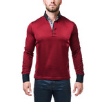 Maceoo // Long-Sleeve Polo // Red + Black (L)