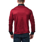 Maceoo // Long-Sleeve Polo // Red + Black (L)