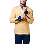 Long-Sleeve Polo // Yellow + Blue (L)