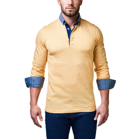 Long-Sleeve Polo // Yellow + Blue (XS)