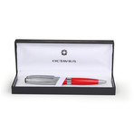 Octavius Platinum Carmine Rollerball Pen