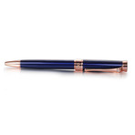 Octavius 18K Rose Gold + Navy Crystal Rollerball Pen