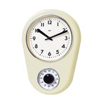 Retro Kitchen Timer Wall Clock // Ivory