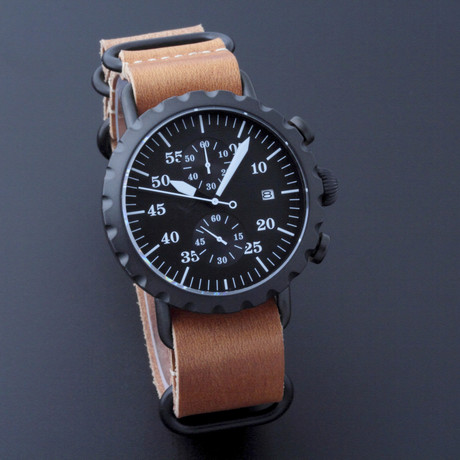 Peregrine Squadron Pilot Chronograph Quartz // PSA-CH-DLC-1AW // TM1064 // Unworn