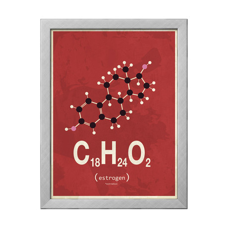 Molecule Estrogen // Red (Stone Wood Frame)