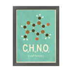 Molecule Caffeine (Silver Wood Frame)