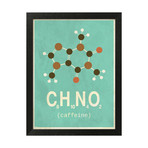 Molecule Caffeine (Silver Wood Frame)