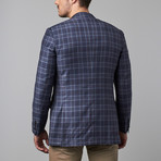 Windowpane Plaid Formal Jacket // Blue (Euro: 48)