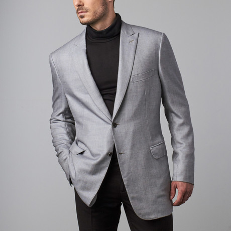 Textured Silk Jacket // Grey (Euro: 56)